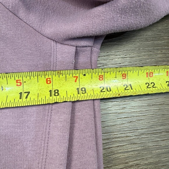 Athleta Cozy Karma Asymmetrical Zip Mock Neck Pullover Mauve Size S Thumbholes - Picture 3 of 15